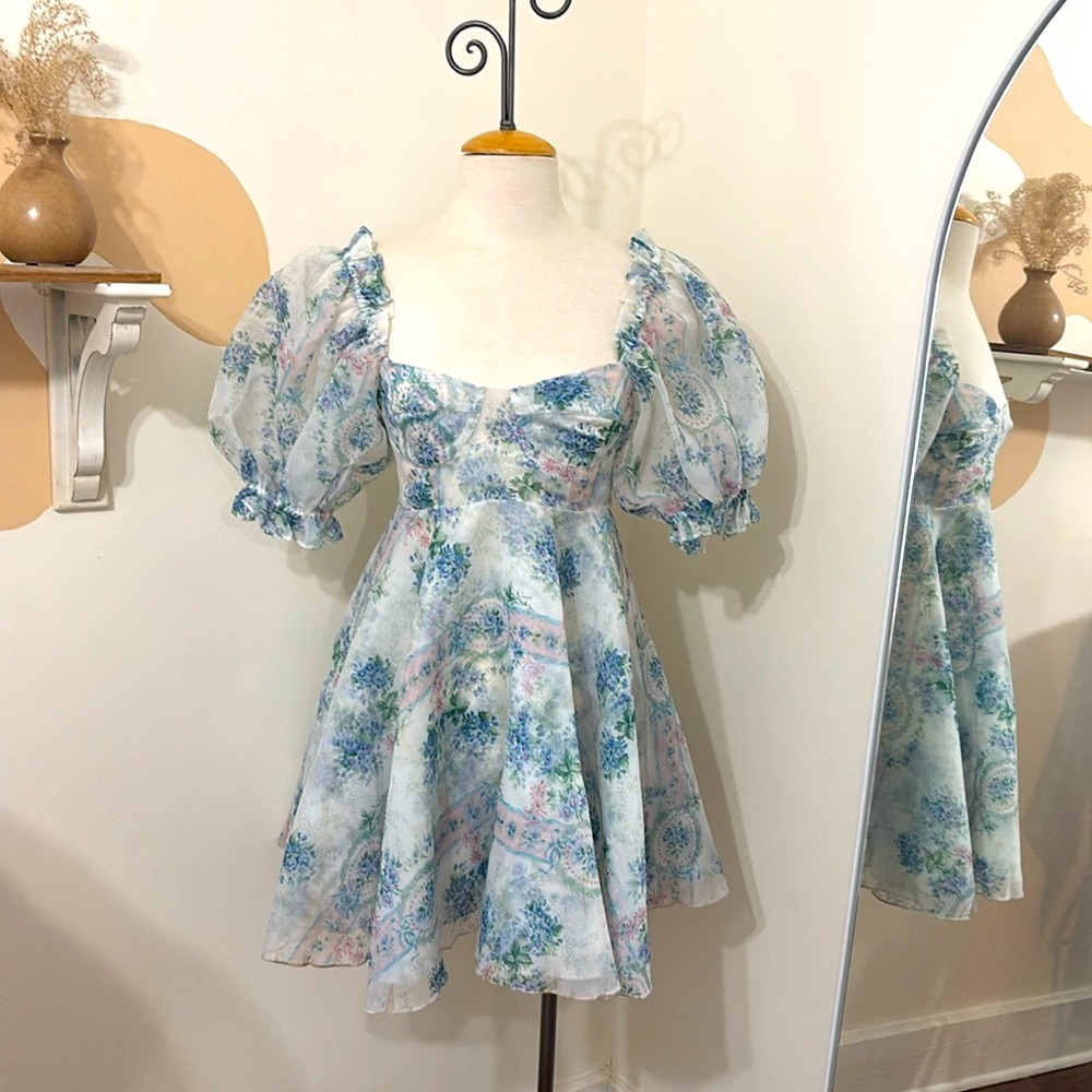 Selkie puff sleeve parliament mini dress